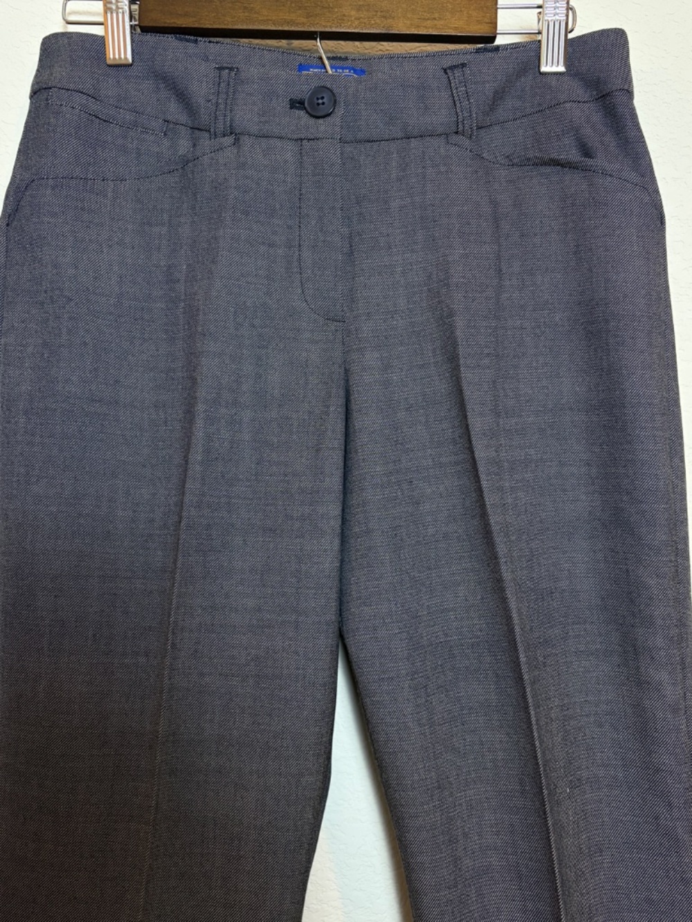 Pendleton Women’s Virgin Wool Gray Navy Twill Tailored Trousers Pants Size 6 - Picture 3 of 12